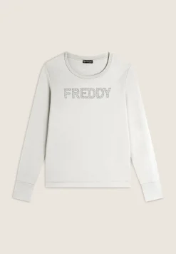 Freddy Felpa Girocollo da donna con Logo in Strass-Donna Ginnastica|Felpe