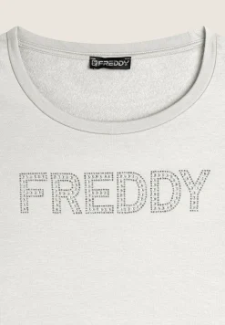 Freddy Felpa Girocollo da donna con Logo in Strass-Donna Ginnastica|Felpe