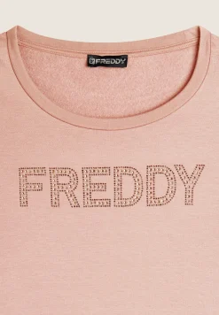 Freddy Felpa Girocollo da donna con Logo in Strass-Donna Ginnastica|Felpe
