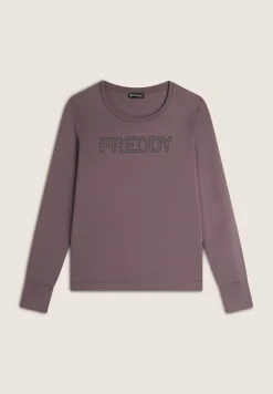 Freddy Felpa Girocollo da donna con Logo in Strass-Donna Ginnastica|Felpe