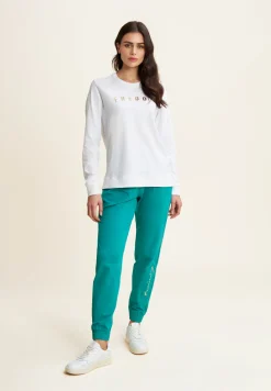 Freddy Felpa girocollo in jersey con stampe in oro chiaro-Donna Pilates|Felpe