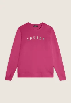Freddy Felpa girocollo in jersey con stampe in oro chiaro-Donna Pilates|Felpe