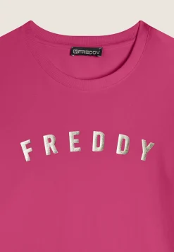 Freddy Felpa girocollo in jersey con stampe in oro chiaro-Donna Pilates|Felpe