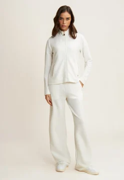 Freddy Felpa in viscosa a costine con collo alto e zip-Donna Felpe