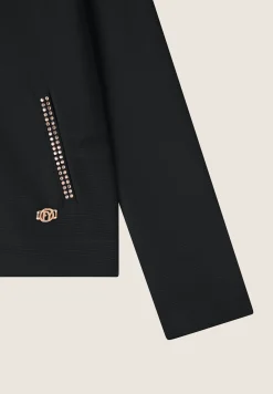 Freddy Felpa in viscosa a costine con collo alto e zip-Donna Felpe
