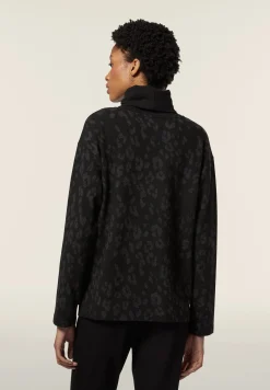 Freddy Felpa in viscosa interlock effetto tricot fantasia animalier-Donna Felpe