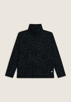 Freddy Felpa in viscosa interlock effetto tricot fantasia animalier-Donna Felpe