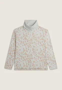 Freddy Felpa in viscosa interlock effetto tricot fantasia animalier-Donna Felpe