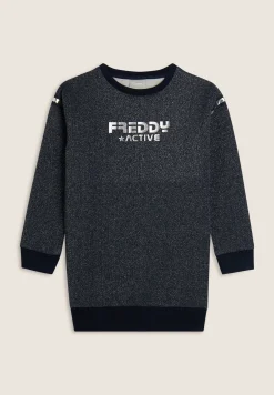 Freddy Felpa maxi Bambina in cotone con effetto lurex- Felpe