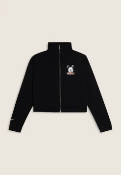 Freddy Felpa nera collo alto e zip comfort fit Mickey Mouse-Donna Felpe