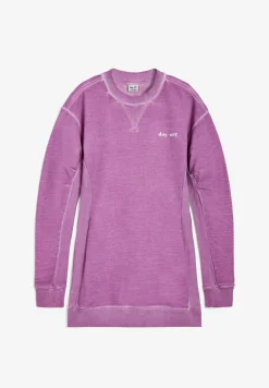 Freddy Felpa oversize tinta a freddo con inserti in rib-Donna Felpe