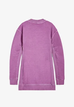 Freddy Felpa oversize tinta a freddo con inserti in rib-Donna Felpe