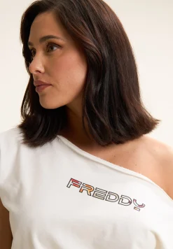 Freddy Felpa Senza Maniche con Scollo Ampio-Donna Felpe