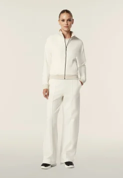 Freddy Felpa slim fit con zip e collo alto in costina a strisce-Donna Felpe