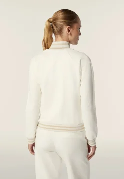 Freddy Felpa slim fit con zip e collo alto in costina a strisce-Donna Felpe