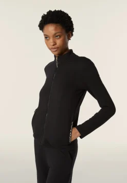 Freddy Felpa slim fit con zip e collo alto e dettagli leopardati-Donna Felpe