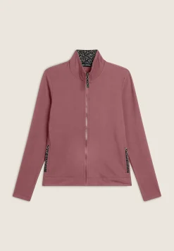 Freddy Felpa slim fit con zip e collo alto e dettagli leopardati-Donna Felpe