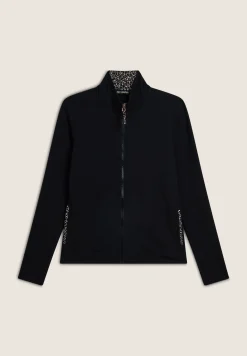 Freddy Felpa slim fit con zip e collo alto e dettagli leopardati-Donna Felpe