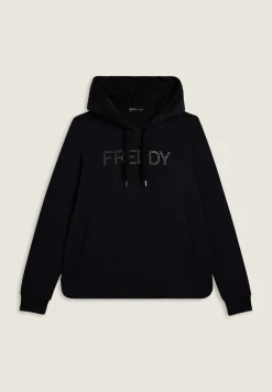 Freddy Felpa sportiva da donna con interno cappuccio in velluto-Donna Ginnastica|Felpe