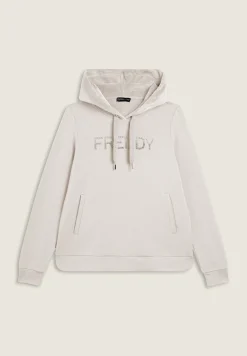 Freddy Felpa sportiva da donna con interno cappuccio in velluto-Donna Ginnastica|Felpe