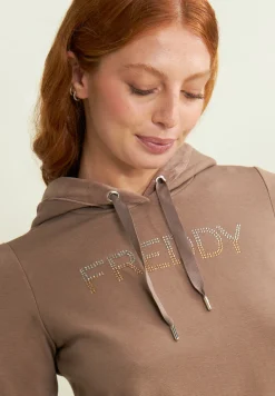 Freddy Felpa sportiva da donna con interno cappuccio in velluto-Donna Ginnastica|Felpe