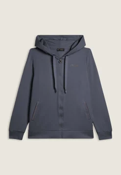Freddy Felpa sportiva da donna cappuccio e zip con strass bicolore-Donna Ginnastica|Felpe