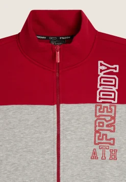 Freddy Felpa Uomo Full-Zip a Blocchi di Colore con Logo-Uomo Felpe