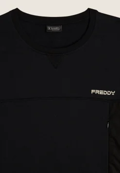 Freddy Felpa Uomo Girocollo in French Terry con Taschino Zippato-Uomo Felpe