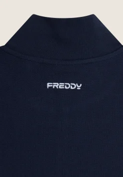 Freddy Felpa Uomo Zip con Collo Alto in tessuto piqué-Uomo Felpe