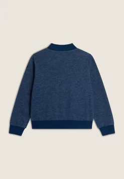 Freddy Felpa Zip Bambina/Bambino in Cotone Mélange Effetto Denim- Felpe