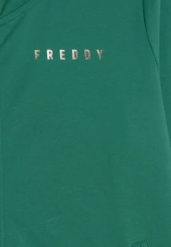 Freddy Felpa zip collo alto con dettagli floreali e stampa su manica-Donna Pilates|Ginnastica