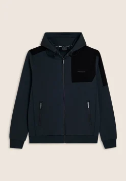 Freddy Felpa zip e cappuccio con inserti a contrasto-Uomo Felpe