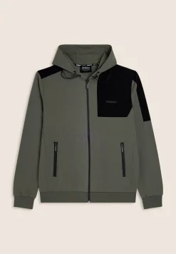 Freddy Felpa zip e cappuccio con inserti a contrasto-Uomo Felpe