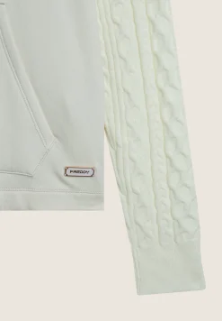 Freddy Felpa zip e cappuccio con tasche a marsupio e dettagli tricot-Donna Felpe
