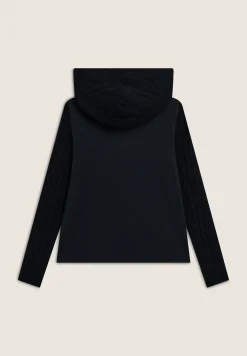 Freddy Felpa zip e cappuccio con tasche a marsupio e dettagli tricot-Donna Felpe