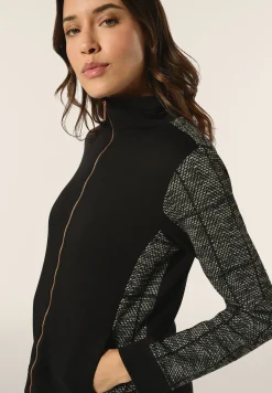 Freddy Felpa zip e collo alto con inserti in jacquard knit-Donna Felpe