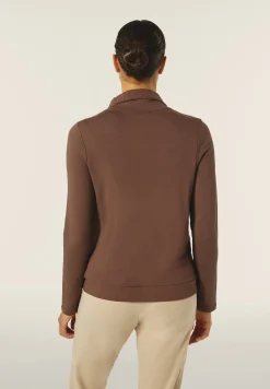 Freddy Felpa zip e collo alto con inserti a trecce su fianchi e collo-Donna Felpe