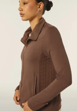 Freddy Felpa zip e collo alto con inserti a trecce su fianchi e collo-Donna Felpe