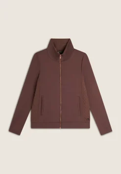 Freddy Felpa zip e collo alto con inserti a trecce su fianchi e collo-Donna Felpe
