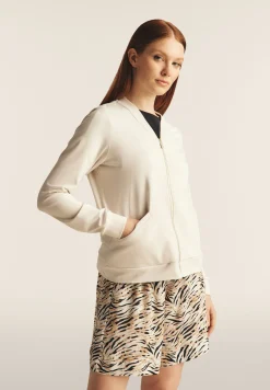 Freddy Felpa zip e collo in costina con dettagli animalier-Donna Felpe