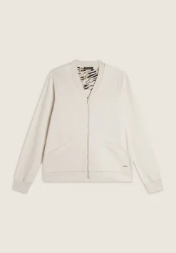 Freddy Felpa zip e collo in costina con dettagli animalier-Donna Felpe