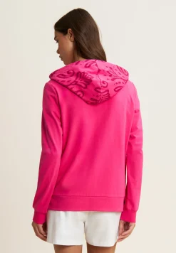 Freddy Felpa zip leggera con cappuccio e dettagli floreali-Donna Pilates|Ginnastica