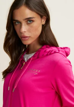 Freddy Felpa zip leggera con cappuccio e dettagli floreali-Donna Pilates|Ginnastica