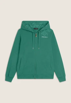 Freddy Felpa zip leggera con cappuccio e dettagli floreali-Donna Pilates|Ginnastica