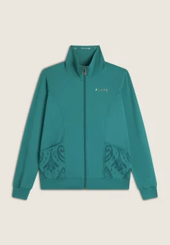 Freddy Felpa zip leggera con collo alto e dettagli floreali-Donna Pilates|Ginnastica