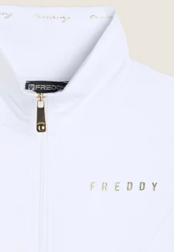 Freddy Felpa zip leggera con collo alto e dettagli floreali-Donna Pilates|Ginnastica