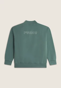 Freddy Felpa Zip stile Bomber da Bambina/Bambino in Cotone- Felpe