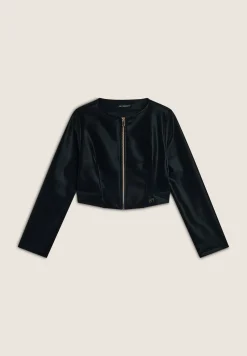 Freddy Giacca corta con zip da donna in similpelle lucida-Donna Giacche