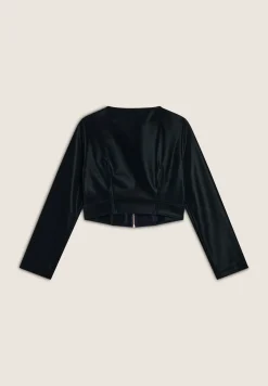Freddy Giacca corta con zip da donna in similpelle lucida-Donna Giacche