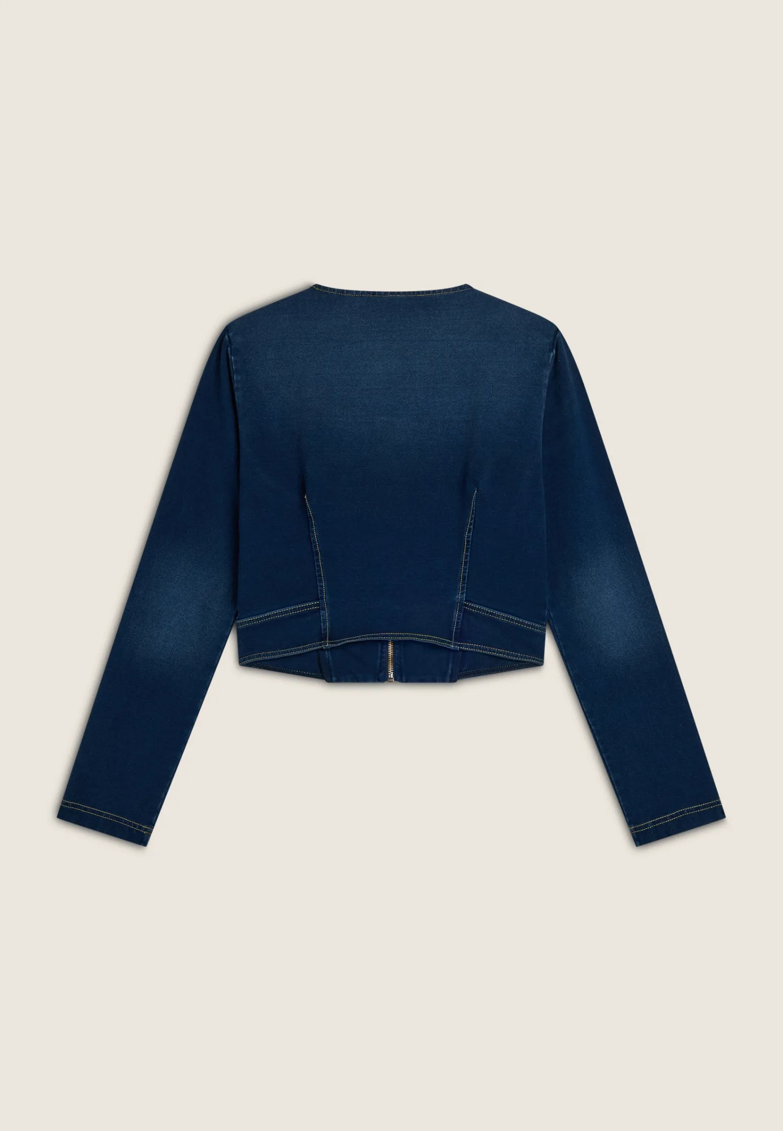 Freddy Giacca corta con zip da donna in jersey effetto denim-Donna Giacche